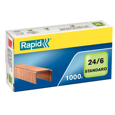 CJ1000 grapas Rapid 24/6 mm. Standard cobreada 24855700