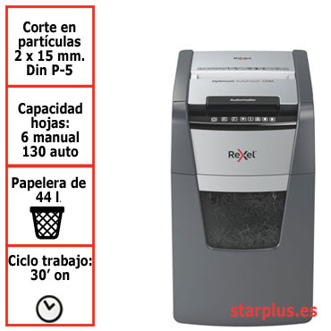 Destructora automática Rexel Optimum AutoFeed 130M microcorte