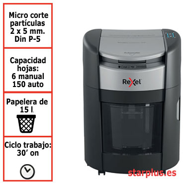 Destructora automática Rexel ShredMax AutoFeed+ 150X P5  2025150MEU