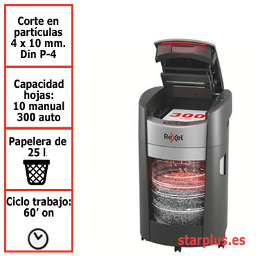 Destructora automática Rexel ShredMax AutoFeed+ 300X P4 2025300XEU