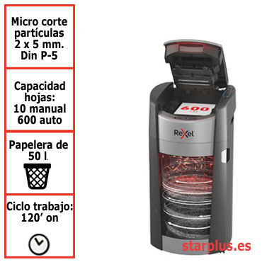 Destructora automática Rexel ShredMax AutoFeed+ 600M P5  2025600MEU