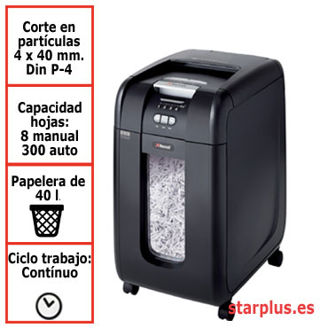 DESCATALOGADA Destructora papel Rexel Auto+ 300X automática 2020300XEU DESCATALOGADA Destructora papel Rexel Auto+ 300X automática 2020300XEU