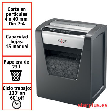 Destructora papel Rexel Momentum X415 uso profesional 2104576EU