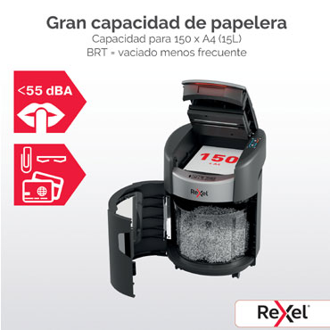 Destructora automática Rexel ShredMax AutoFeed+ 150X P5  2025150MEU