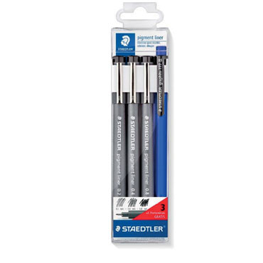 3 rotuladores calibrados  Pigmento Liner 308 + portaminas Staedtler 308S1WP3