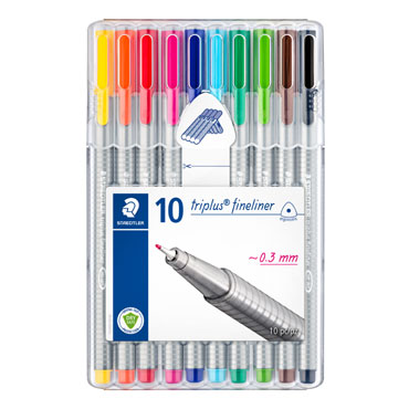 10 rotuladores Triplus Fineliner Staedtler 334SB10