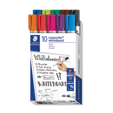 10 rotuladores para pizarra Lumocolor Staedtler 351B10 10 rotuladores para pizarra Lumocolor Staedtler 351B10