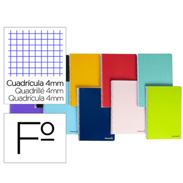 Cuaderno espiral SMART Folio 80HJ c/4 Liderpapel 08194