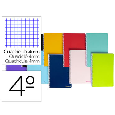 Cuaderno espiral 4º 80HJ c/4 Liderpapel 08277