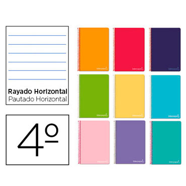 Cuaderno Witty 4º horizontal 8mm. Liderpapel 08404