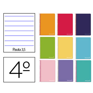 Cuaderno Witty 4º pauta 4º 3,5mm. Liderpapel 08407