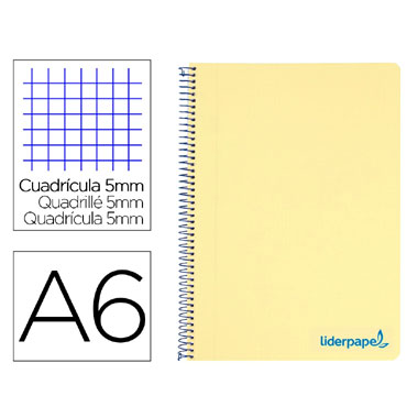 Cuaderno WONDER PP 120HJ Din A-6 amarillo Liderpapel 08568