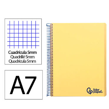 Cuaderno WONDER PP 100HJ Din A-7 amarillo Liderpapel 08918