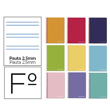 Cuaderno Witty Folio pauta 5º 2,5mm. Liderpapel 09916