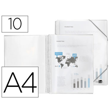 Carpeta 10 fundas espiral A4 transparente Liderpapel 10914