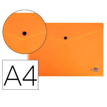 Dossier broche PP Din A-4 naranja flúor Liderpapel 11285
