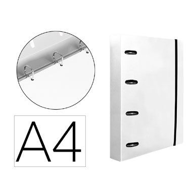 Carpeta con recambio 4 anillas 40 A4 transparente Liderpapel 160035