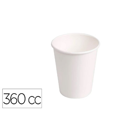 PQ40 vasos de cartón biodegradable blanco 360 cc