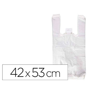 Bolsa camiseta blanca reciclada 420x530mm. 160089