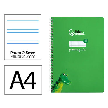 Cuaderno Pautaguía A4 pauta 2,5mm. verde Liderpapel 171763