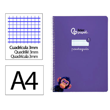 Cuaderno Pautaguía A4 pauta 3mm. lila Liderpapel 171766
