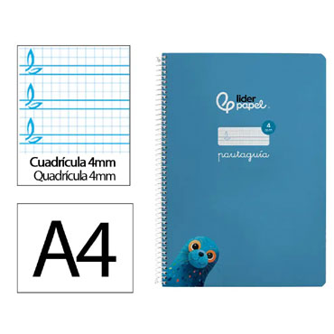 Cuaderno Pautaguía A4 pauta 4mm. azul Liderpapel 171771