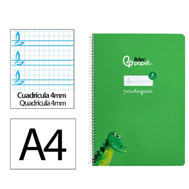 Cuaderno Pautaguía A4 pauta 4mm. verde Liderpapel 171775