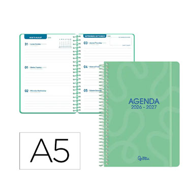 Agenda escolar Classic S/V verde Liderpapel 174782