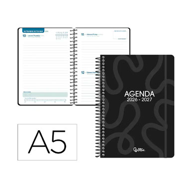 Agenda escolar Classic D/P negra Liderpapel 174787