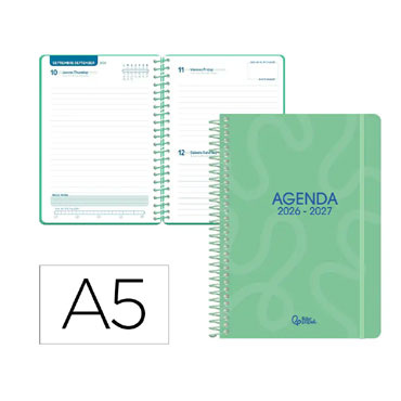 Agenda escolar Classic D/P verde Liderpapel 174790