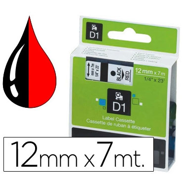 Cinta D1 12 mm. negro/rojo 45017 Dymo S0720570