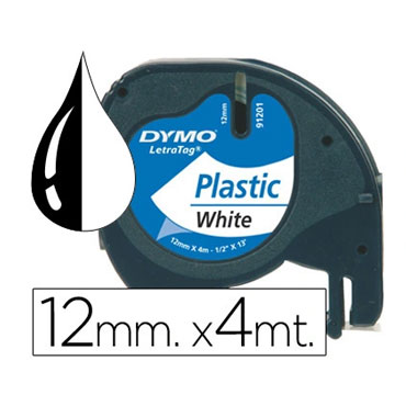 Cinta Letratag 12 mm. negro/blanco 91201 Dymo S0721660