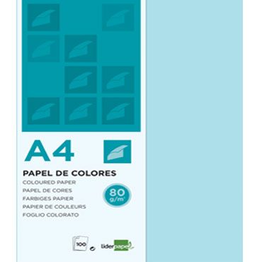 100HJ papel azul celeste 80 g/m² Din A-4 Liderpapel 28253