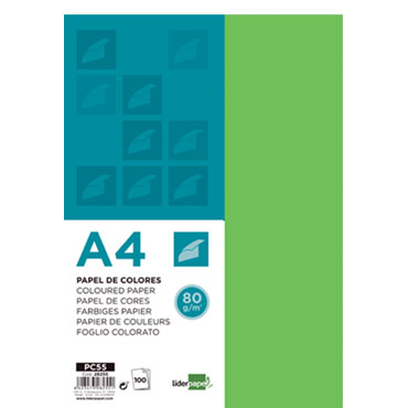 100HJ papel verde 80 g/m² Din A-4 Liderpapel 28255