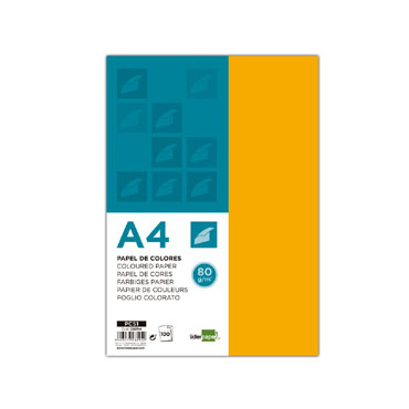 100 hojas papel color naranja 80 g/m² Din A-4 Liderpapel 28294