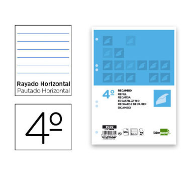 Recambio 100 hojas 4º horizontal Liderpapel 29679