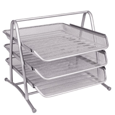 3 bandejas metálicas rejilla plata Q-Connect 35096