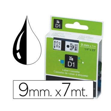 Cinta D1 9 mm. negro/transparente 40910 Dymo S0720670