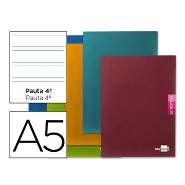 Libreta Scriptus 90g Din A-5+ pauta 4º 3,5mm. Liderpapel 48481