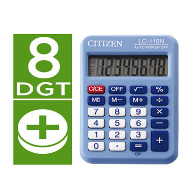 Calculadora LC-110N azul Citizen 51882 Calculadora LC-110N azul Citizen 51882