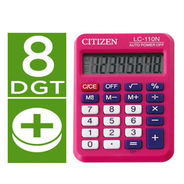 Calculadora LC-110N fucsia Citizen 51883 Calculadora LC-110N fucsia Citizen 51883