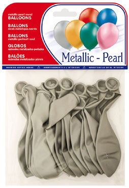 15 globos plata metal 63215