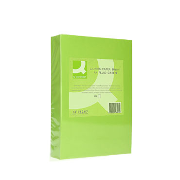 500HJ papel verde neón 80 g/m² Din A-4 Q-Connect 72067
