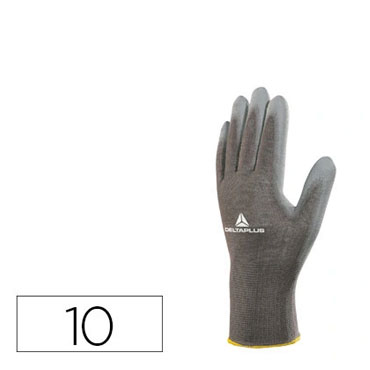 Guantes poliéster talla 10 XL gris Deltaplus