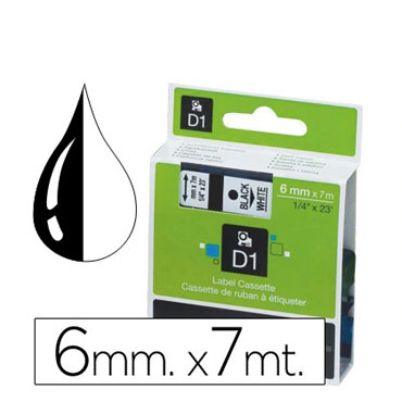 Cinta D1 6 mm. negro/blanco 43613 Dymo S0720780