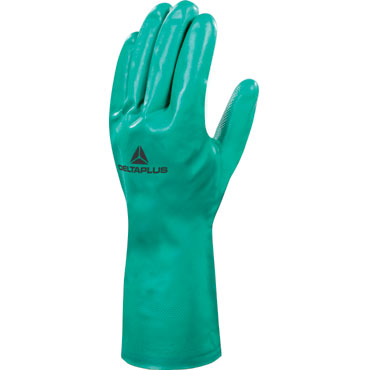 Guantes nitrilo flocado algodón talla 8 M verde Deltaplus