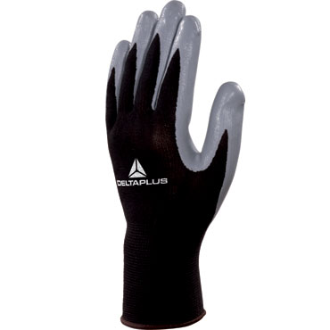 Guantes tejido poliéster talla 7 S negro-gris Deltaplus