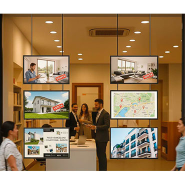 Escaparate colgante para interior 3 pantallas de 21,5 pulgadas  Yovisual