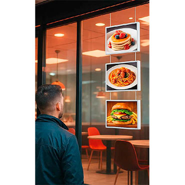 Escaparate colgante para interior 3 pantallas de 21,5 pulgadas  Yovisual