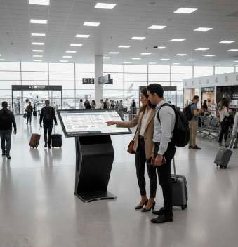 Kiosk interactivo para interior de 65 pulgadas con soporte Yovisual